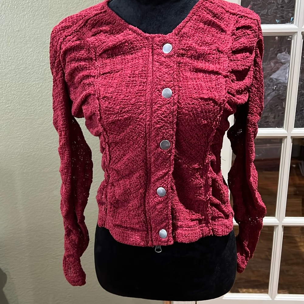 Free People zip up or snap sweater